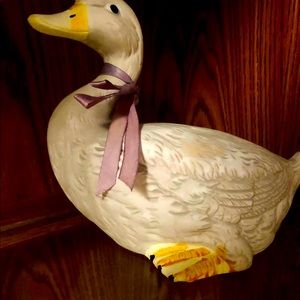 Vintage 80s Ceramic Lavender Duck
